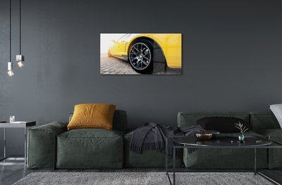Acrylic print Yellow car