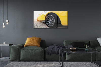 Acrylic print Yellow car