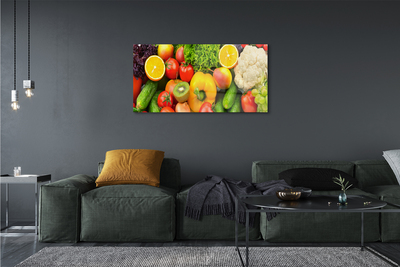Acrylic print Kiwi cucumber cauliflower