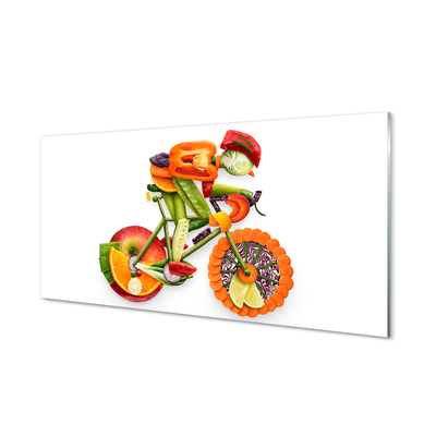 Acrylic print The man with vegetables arranged