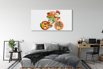 Acrylic print The man with vegetables arranged
