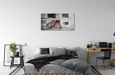 Acrylic print Red bicycle with a basket