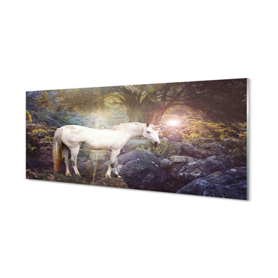 Acrylic print Unicorn in the forest