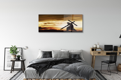 Acrylic print Jesus cross sunset
