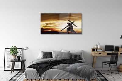 Acrylic print Jesus cross sunset