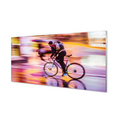 Acrylic print Lights bicycle man