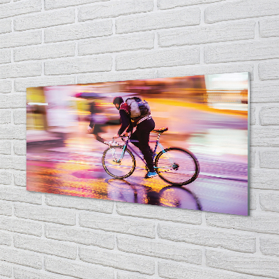 Acrylic print Lights bicycle man