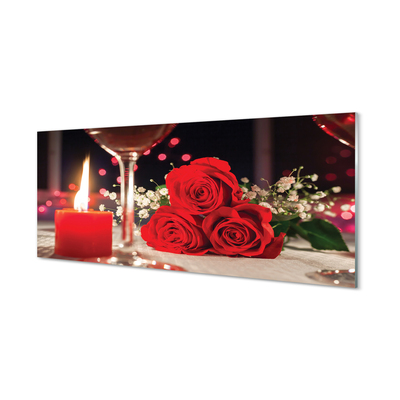 Acrylic print Glass candle roses