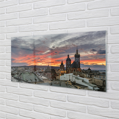 Acrylic print Sunset panorama krakow