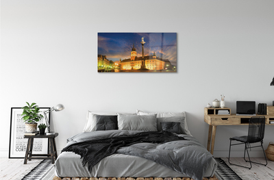 Acrylic print Warsaw old town sunset