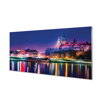 Acrylic print Krakow river city night