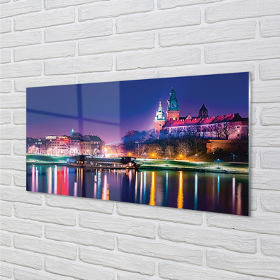 Acrylic print Krakow river city night