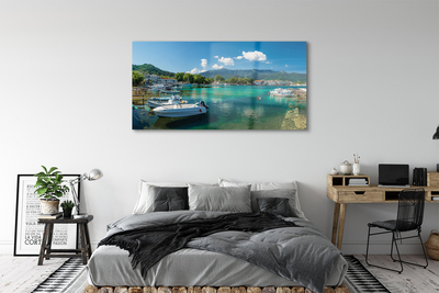 Acrylic print Sea mountains greece marina