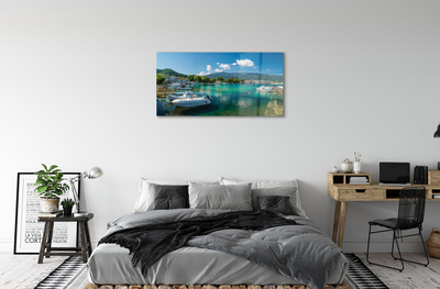 Acrylic print Sea mountains greece marina