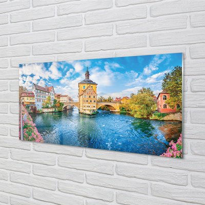 Acrylic print Germany old bridges of the river in the city