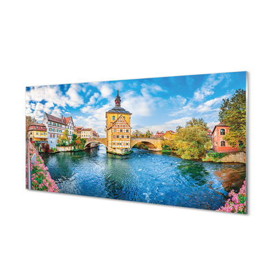 Acrylic print Germany old bridges of the river in the city