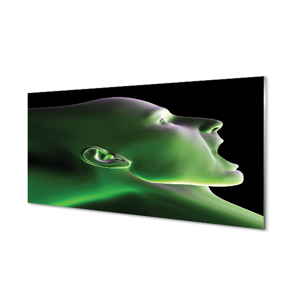 Acrylic print The green light head man