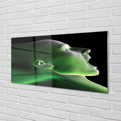 Acrylic print The green light head man
