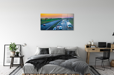 Acrylic print Sky car highway