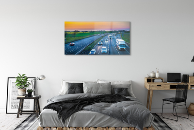 Acrylic print Sky car highway