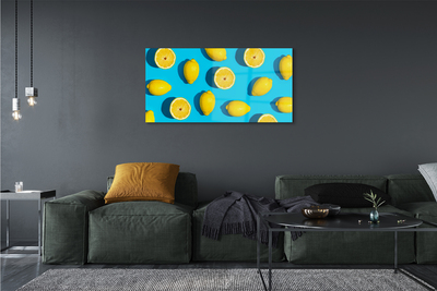 Acrylic print Lemons on a blue background