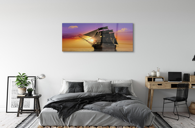 Acrylic print Colorful sea boat sky