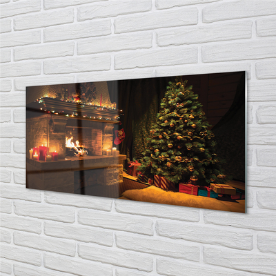 Acrylic print Christmas decorations fireplace gifts