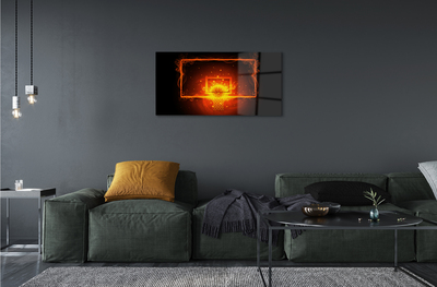 Acrylic print Flaming basketball