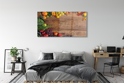 Acrylic print Apple's board of asparagus pineapple