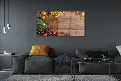 Acrylic print Apple's board of asparagus pineapple