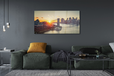 Acrylic print River bridge sunrise