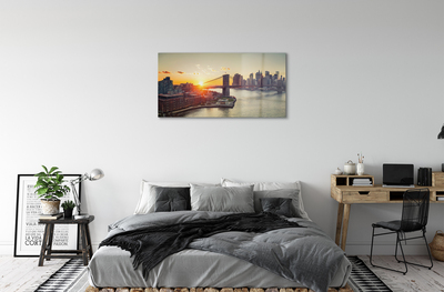 Acrylic print River bridge sunrise