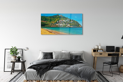 Acrylic print Spain mountain village beach