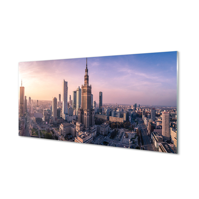 Acrylic print Sunrise panorama of warsaw