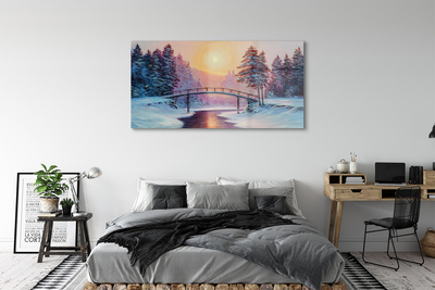 Acrylic print Winter is snow trees