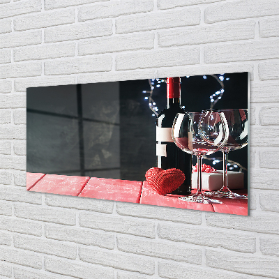 Acrylic print Wine glasses heart of glass