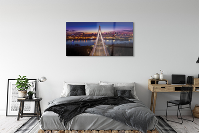 Acrylic print Bridge panoramic river warsaw