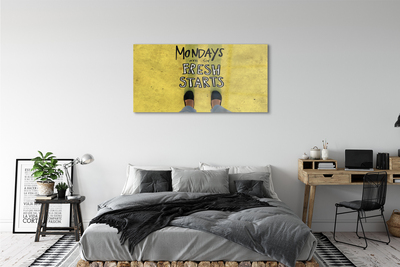 Acrylic print Legs yellow background registration