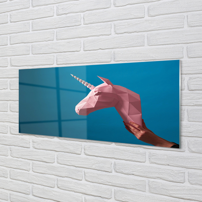 Acrylic print Origami unicorn pink