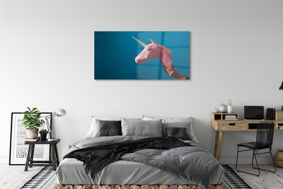 Acrylic print Origami unicorn pink