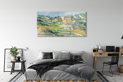 Acrylic print House painted art on the hill