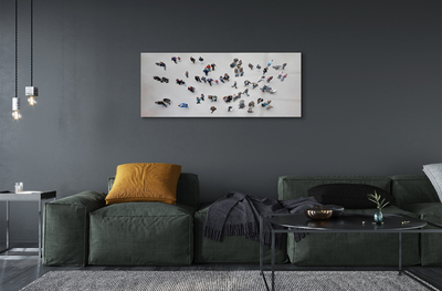 Acrylic print People, birds fly