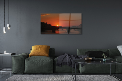 Acrylic print Italy sunset river sun
