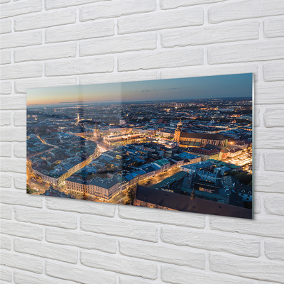 Acrylic print Night panorama krakow
