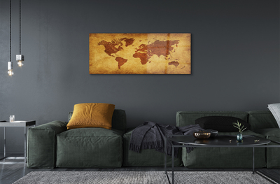 Acrylic print The old brown map