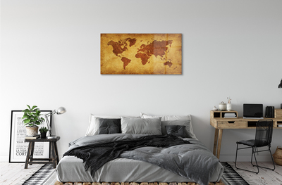 Acrylic print The old brown map