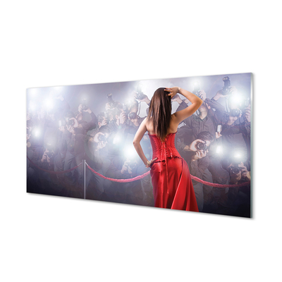 Acrylic print People women red dress