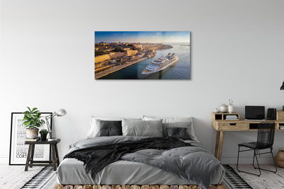 Acrylic print The sea of ​​city sky ship