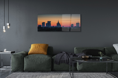 Acrylic print Sunset panorama of warsaw