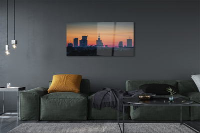 Acrylic print Sunset panorama of warsaw